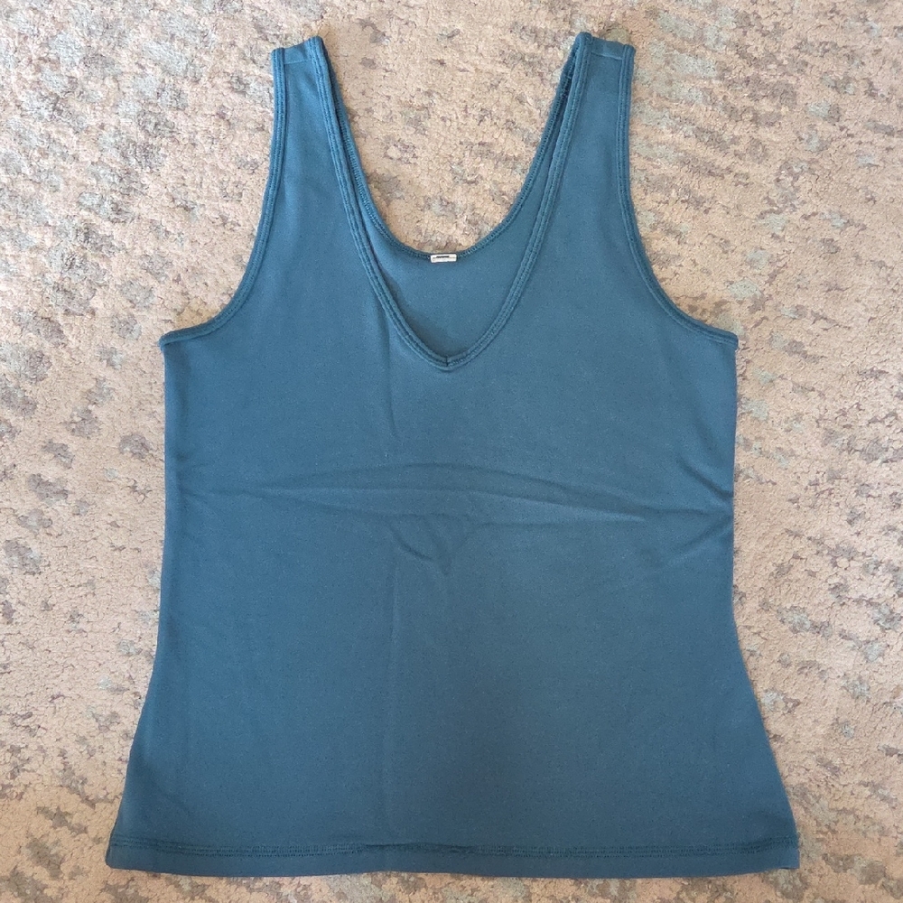 Athleta Deep Teal V-Neck Scoop Tank